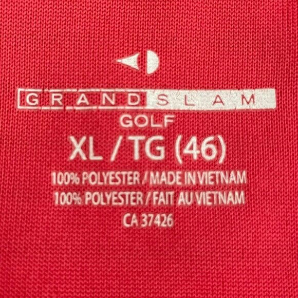 Grand Slam Golf Short Sleeve Striped Polo Polyester Shirt Red + Black Sz XL - Picture 9 of 14